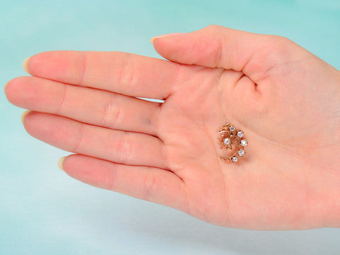 Victorian Crescent Moon Star Pendant Diamonds