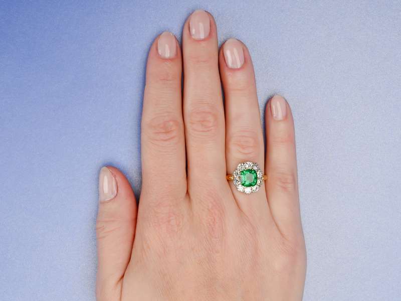 Nature's Wonder - Emerald Diamond Cluster Ring