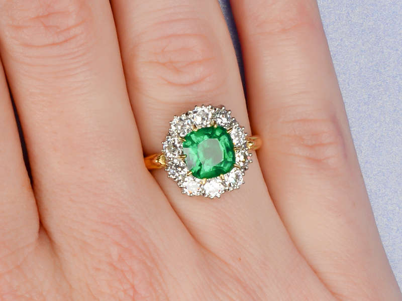 Nature's Wonder - Emerald Diamond Cluster Ring