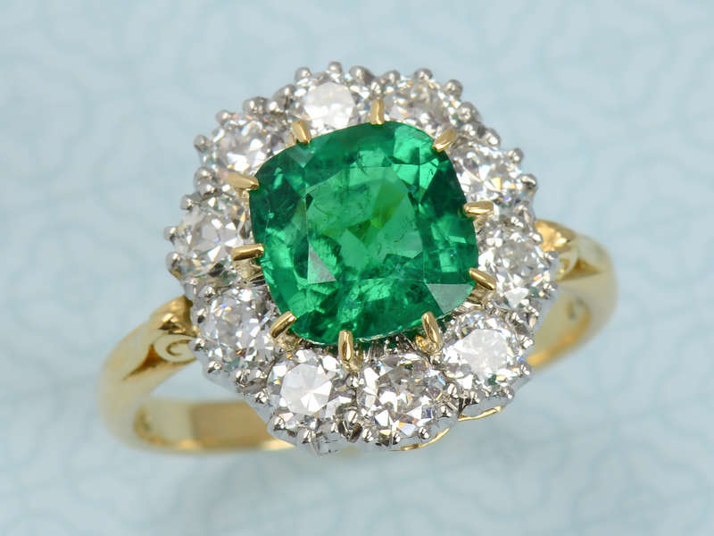 Nature's Wonder - Emerald Diamond Cluster Ring