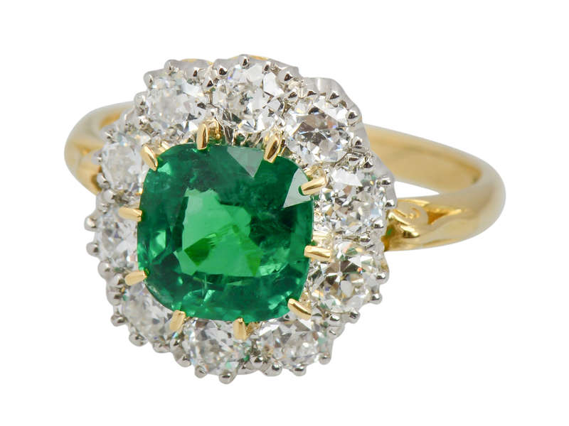 Nature's Wonder - Emerald Diamond Cluster Ring