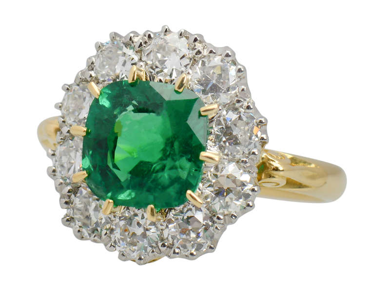 Nature's Wonder - Emerald Diamond Cluster Ring