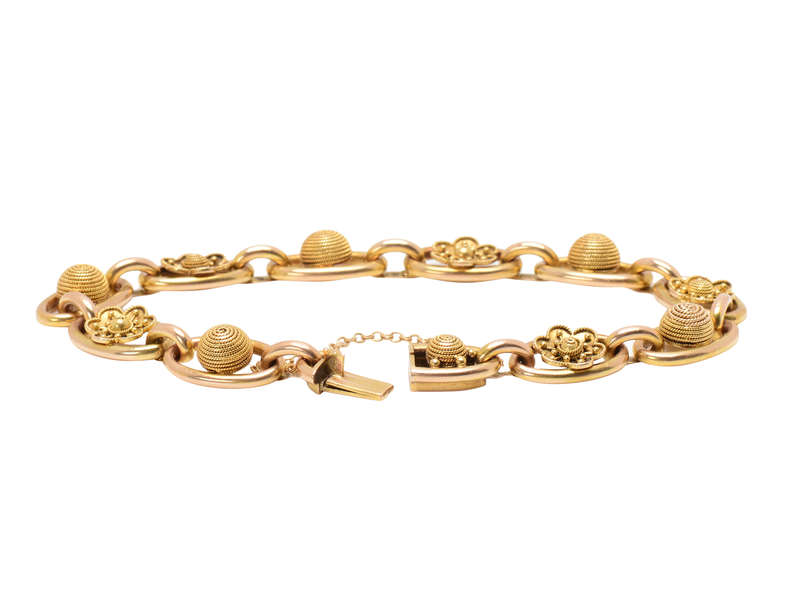 Dated 1862 18k Gold Link Bracelet
