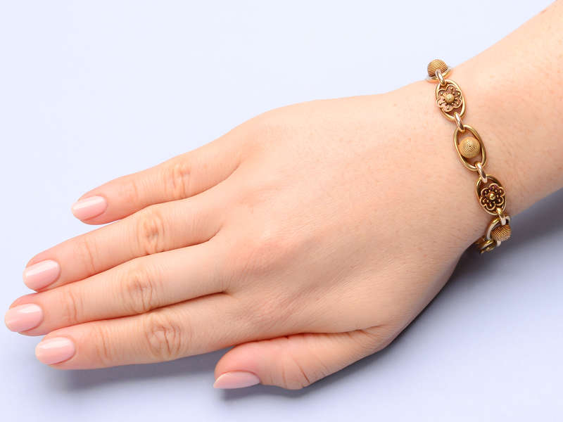 Dated 1862 18k Gold Link Bracelet