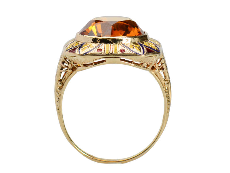 Bam Pow - Enamel Art Deco Citrine Explosion