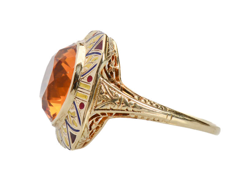 Bam Pow - Enamel Art Deco Citrine Explosion