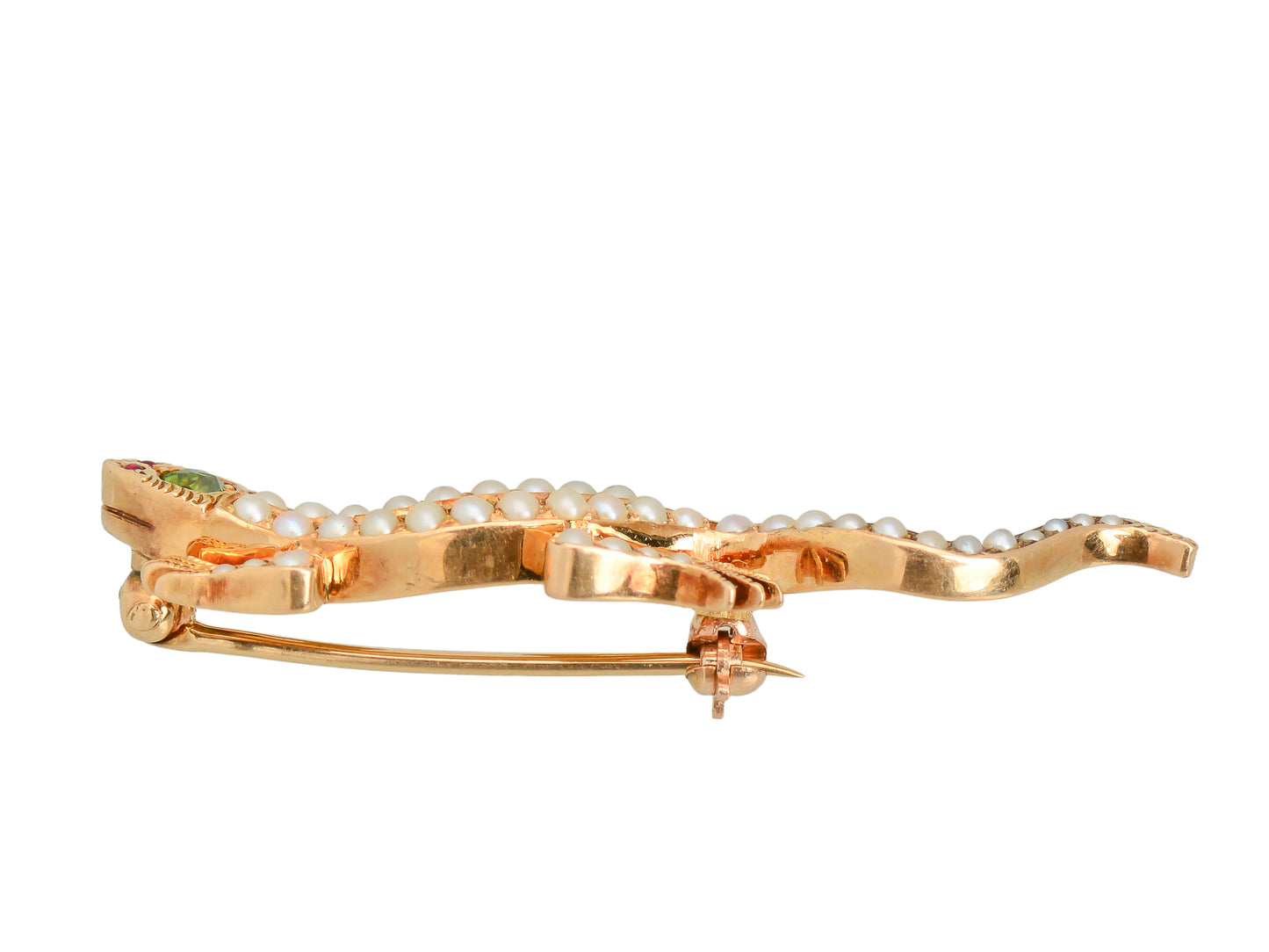 Pearl & Demantoid Garnet Lizard Brooch