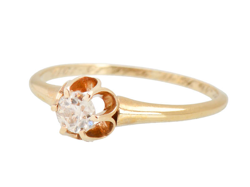 Buttercup Antique Diamond Engagement Ring of 1918