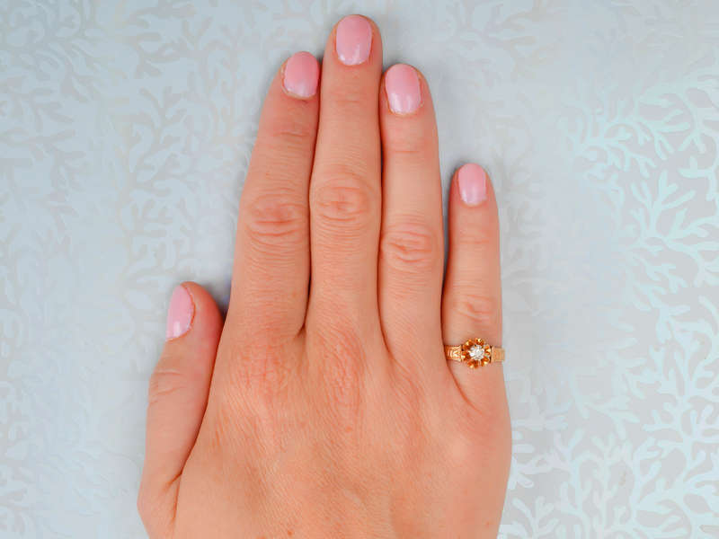 Victorian Diamond Buttercup Engagement Ring