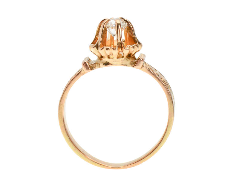 Victorian Diamond Buttercup Engagement Ring