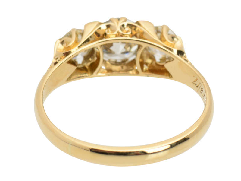 Awakening - Three Stone Diamond Trilogy Ring of 1917