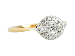 English Vintage Engagement Ring - East West Orientation