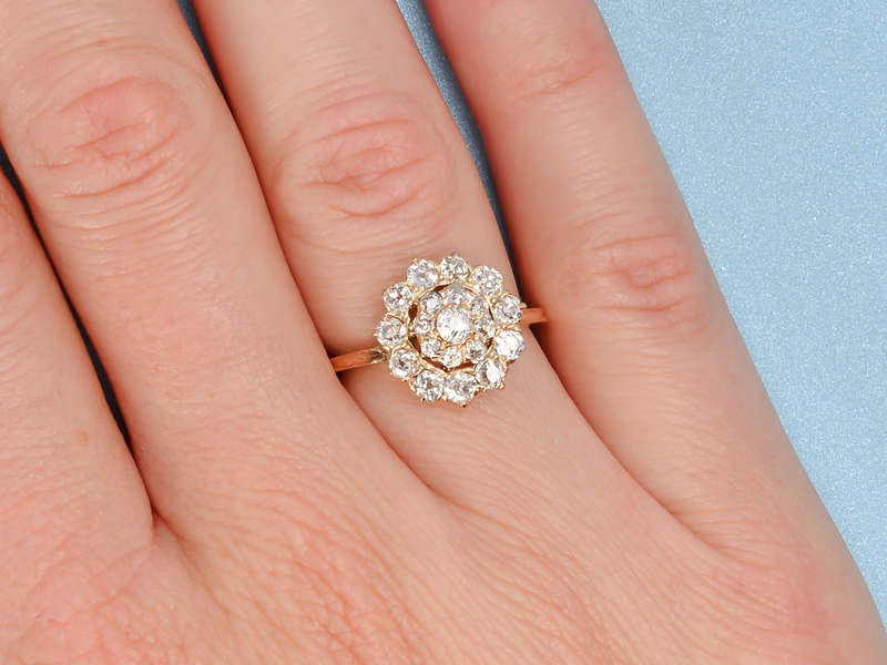 Sensational Antique Diamond Cluster Ring
