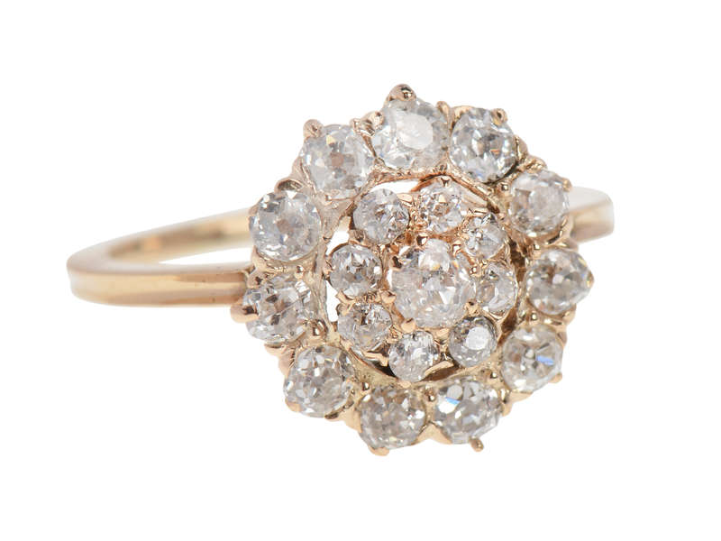 Sensational Antique Diamond Cluster Ring