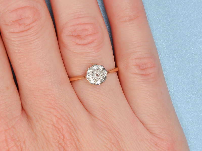Diamond Cluster Ring - Amazing Ornate Receipt 1922