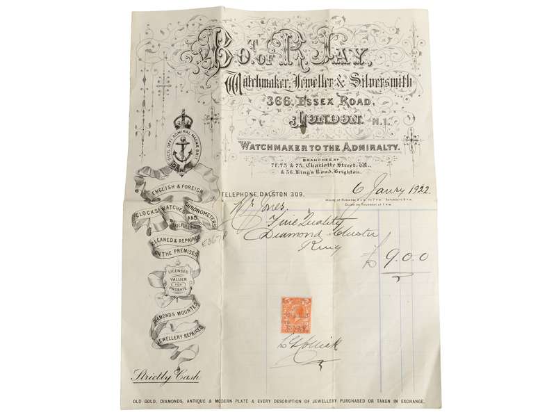 Diamond Cluster Ring - Amazing Ornate Receipt 1922