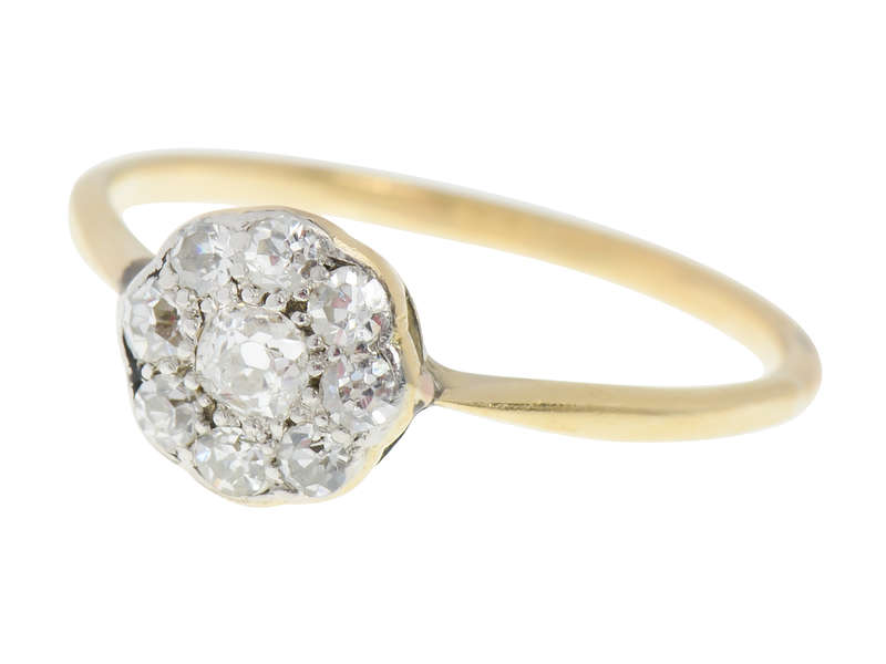 Diamond Cluster Ring - Amazing Ornate Receipt 1922