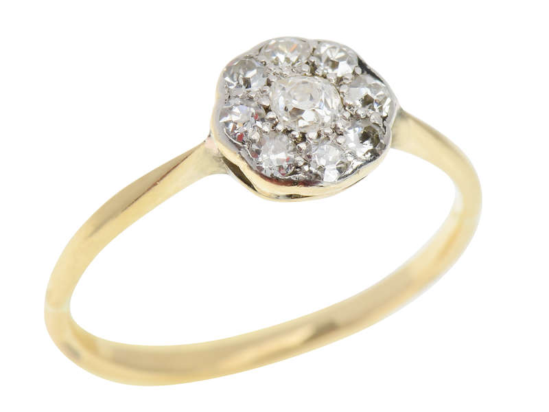 Diamond Cluster Ring - Amazing Ornate Receipt 1922