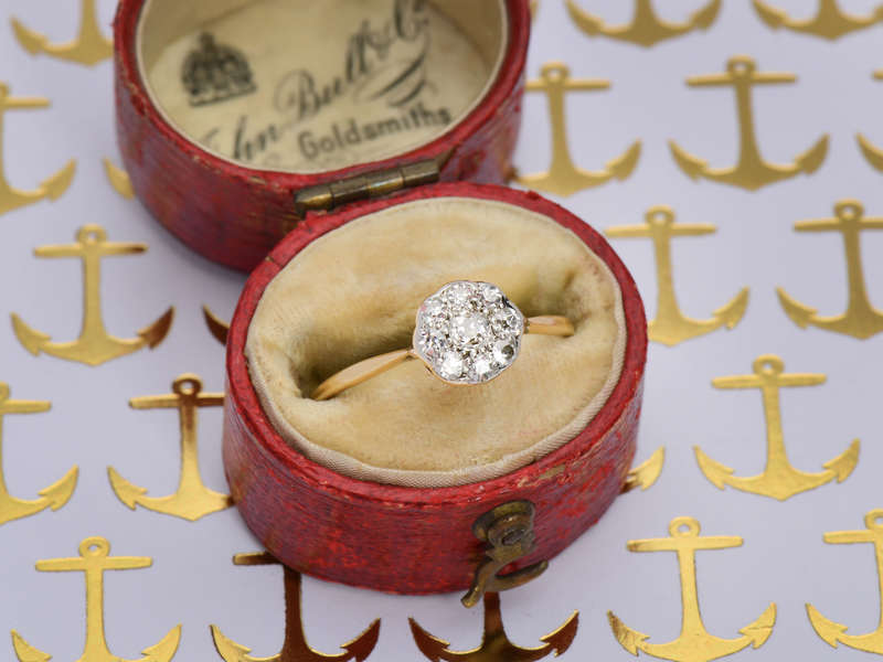 Diamond Cluster Ring - Amazing Ornate Receipt 1922