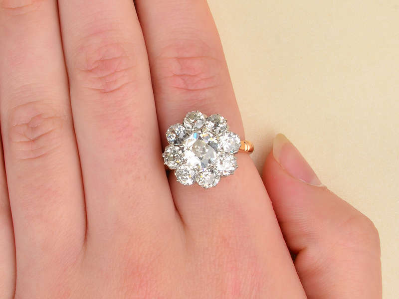 Old European Cut Diamond Ring 5.58 Carats!