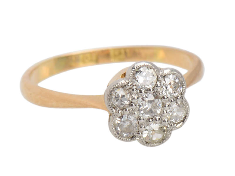 Antique Diamond Daisy Flower Ring