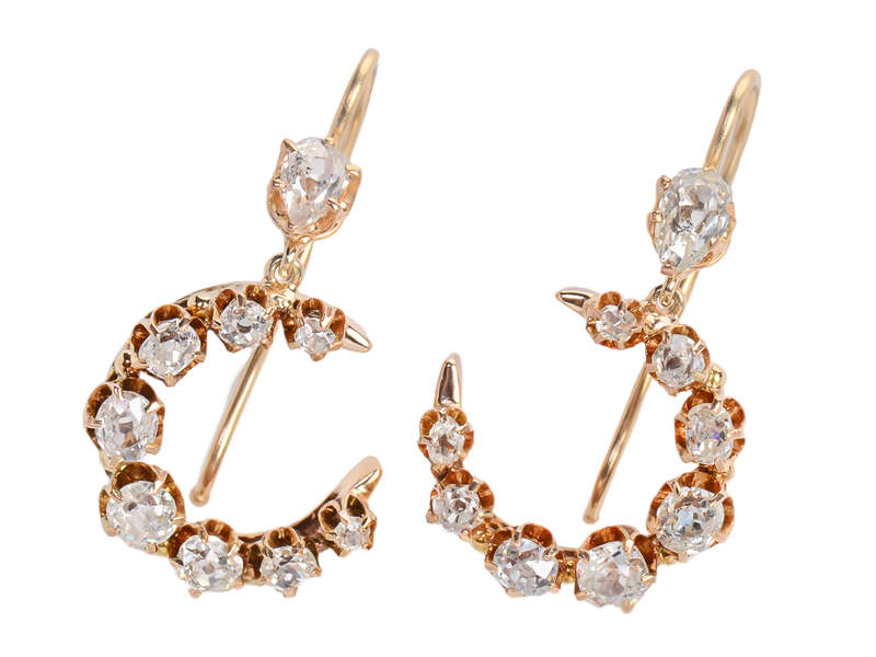 Skies the Limit - Victorian Crescent Moon Earrings