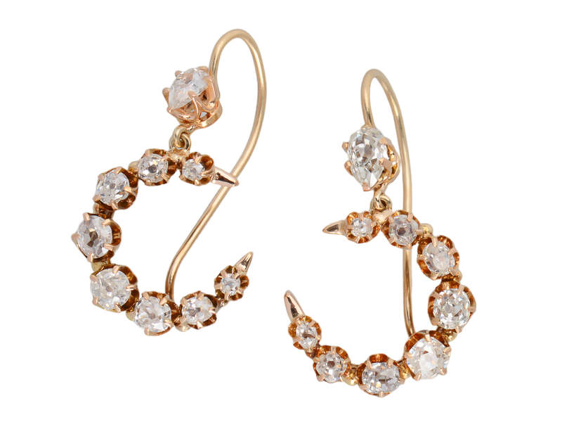 Skies the Limit - Victorian Crescent Moon Earrings