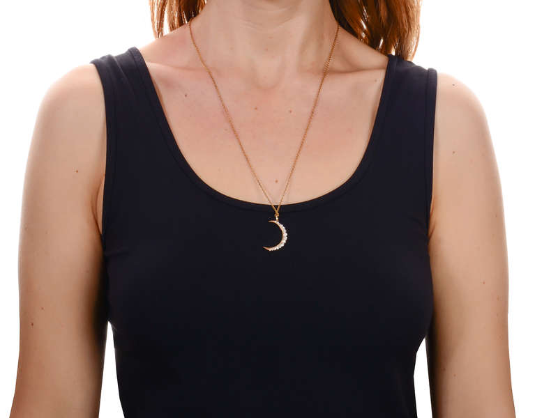 
                      
                        By The Light - Diamond Crescent Moon Pendant
                      
                    