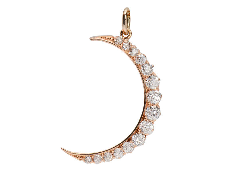 By The Light - Diamond Crescent Moon Pendant