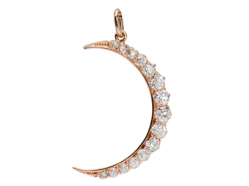 By The Light - Diamond Crescent Moon Pendant