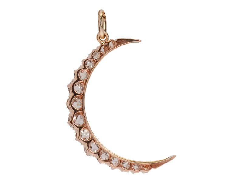 By The Light - Diamond Crescent Moon Pendant