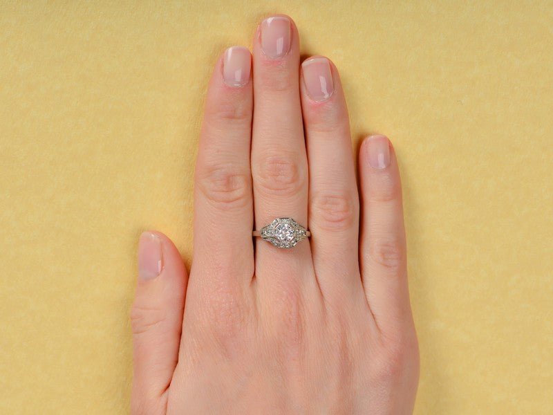 Superb F Color Diamond Engagement Ring