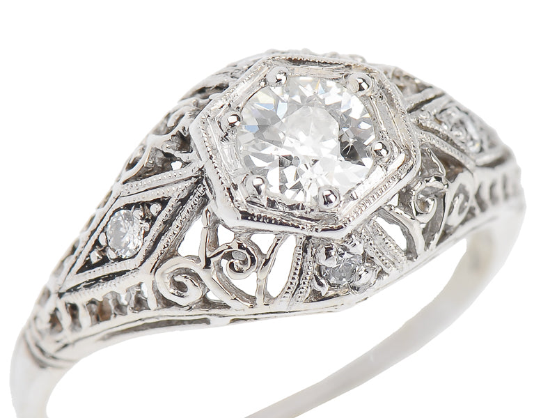 Romantic Wish - Art Deco Diamond Engagement Ring