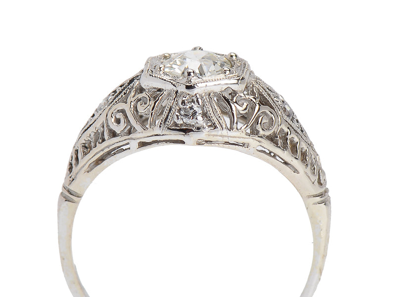 Romantic Wish - Art Deco Diamond Engagement Ring