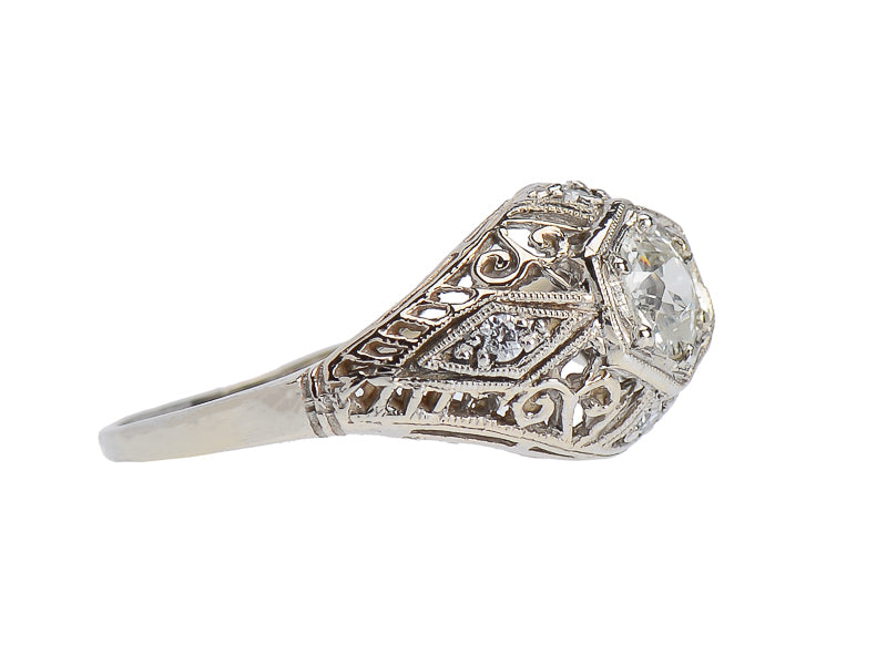 Romantic Wish - Art Deco Diamond Engagement Ring