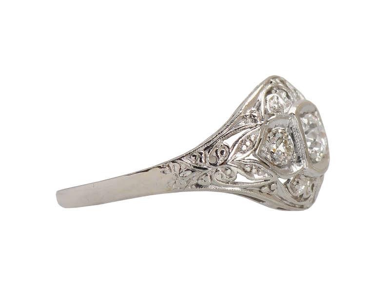 Three Diamond Platinum Engagement Ring