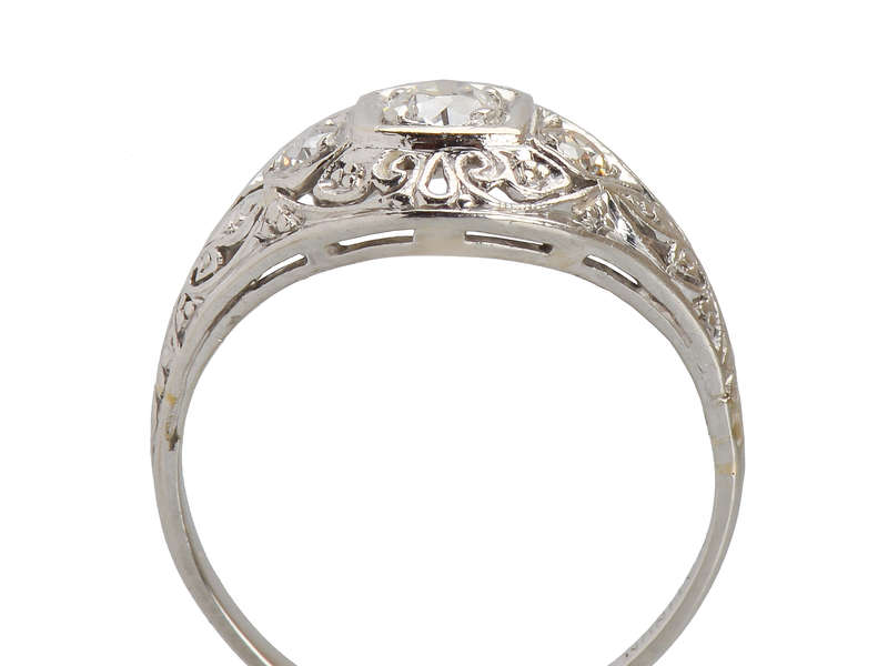 Three Diamond Platinum Engagement Ring