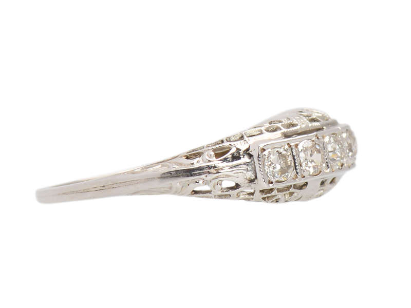 Vintage Seven Diamond Wedding Stackable Ring