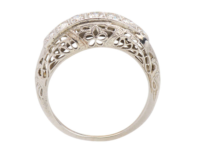 Vintage Seven Diamond Wedding Stackable Ring