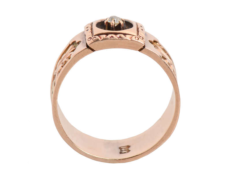 Two Color Gold Victorian Wide Wedding Band