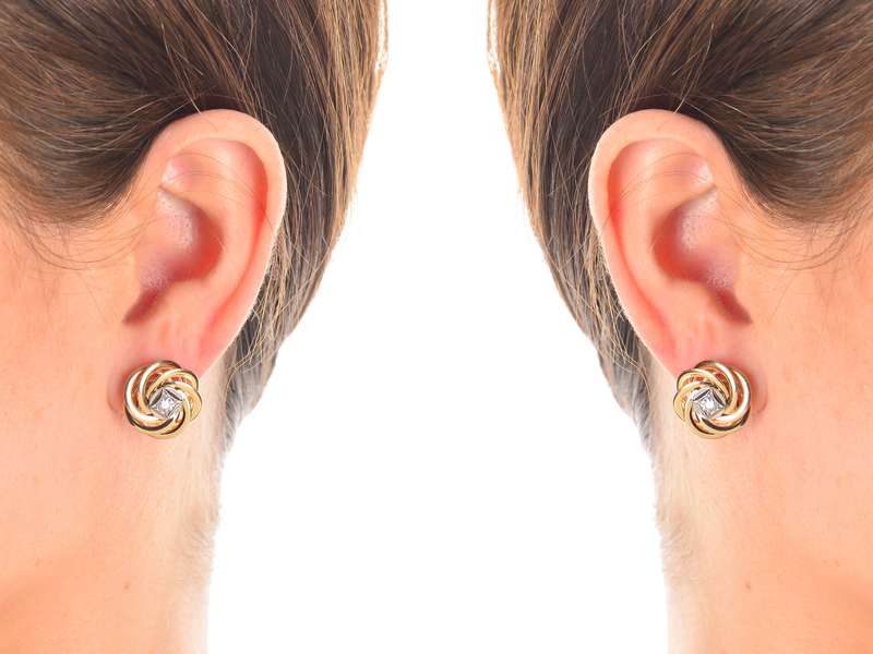 Vintage Diamond Knot Stud Earrings