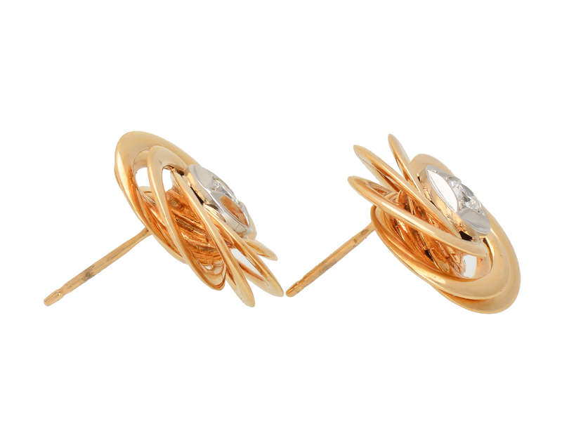 Vintage Diamond Knot Stud Earrings