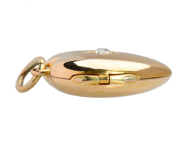 Antique Gold Diamond Heart Locket