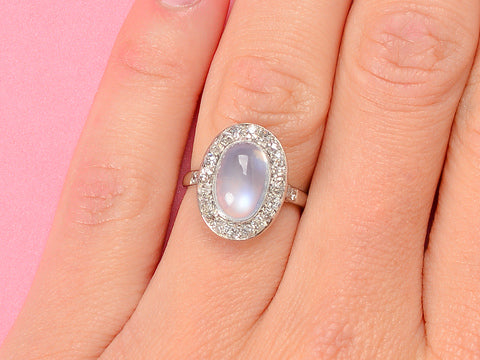 Northern Lights - Blue Moonstone Diamond Ring