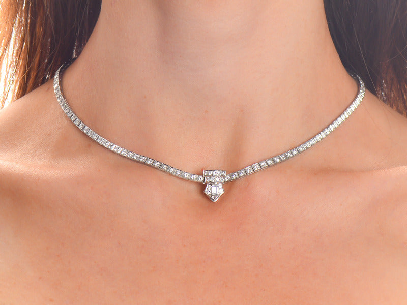 Evermore - Mid Century Diamond rivire Necklace