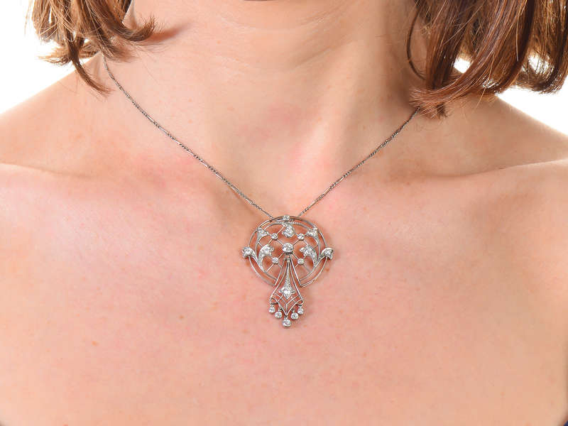 Diamond Platinum Pendant Necklace