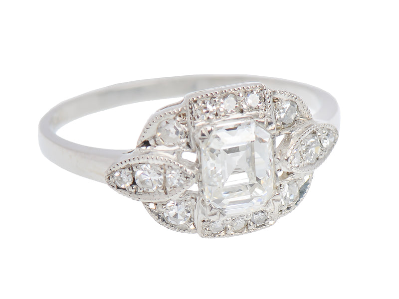 Superb Asscher Cut Diamond Engagement Ring