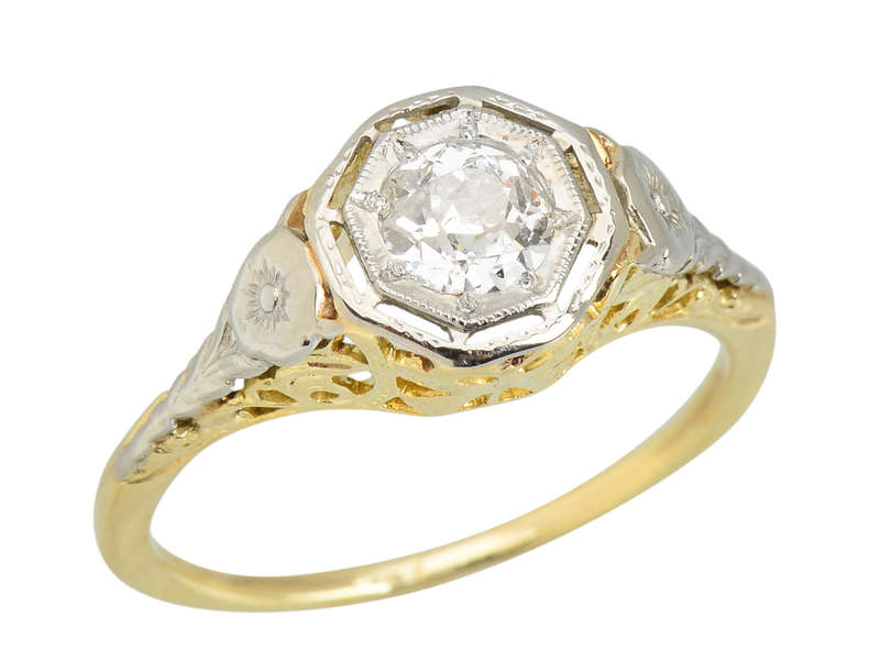 Butterfly Bliss - Vintage Diamond Engagement Ring