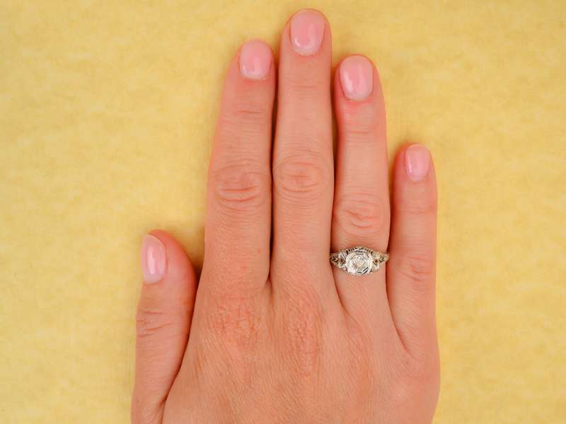 Thoroughly Engaging Diamond Filigree Ring