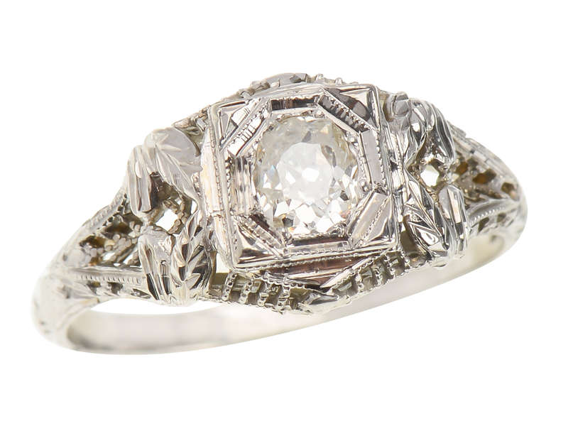 Thoroughly Engaging Diamond Filigree Ring